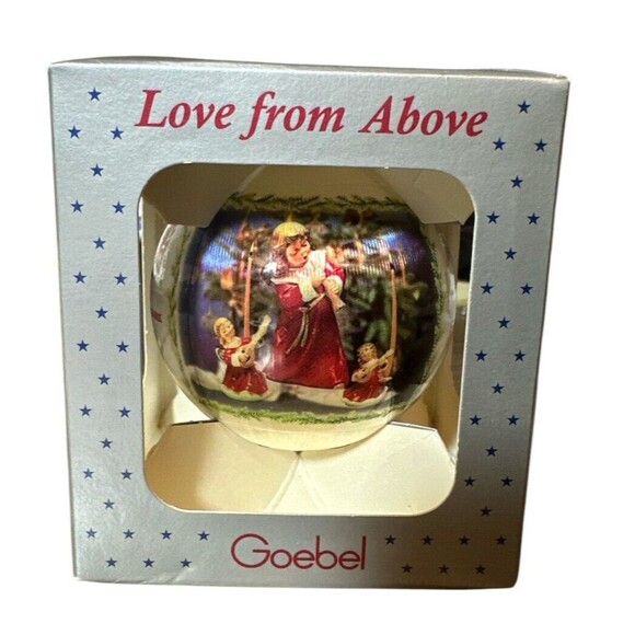 1996 Goebel Christmas Satin Ball Ornament Love‎ from Above 125th Anniversary NIB - Picture 1 of 2